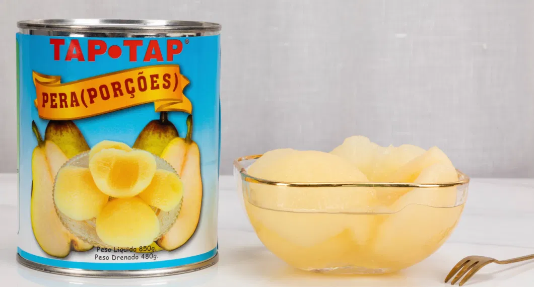 Hot Sale Fresh Fruit Canned Snow Pear Halves with OEM 800g*12/CTN